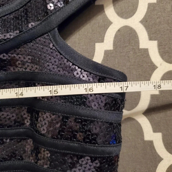 Tadashi Shoji Sequin Bodycon Formal Evening Dress Navy Wmns Size 8 - Picture 12 of 12